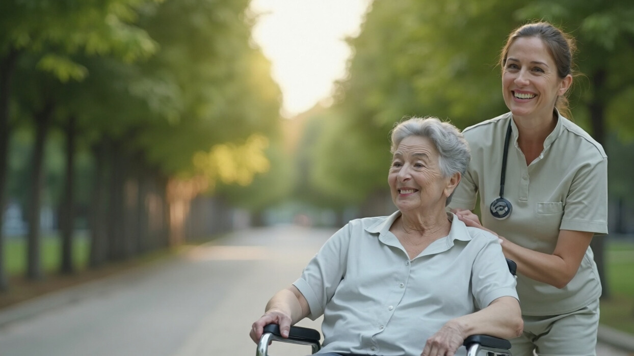 Residents and caregivers at Almaden Healthcare and Rehabilitation Center